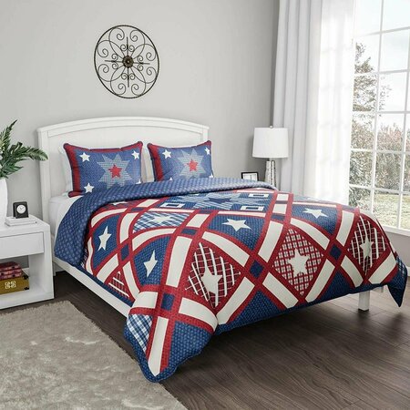 BEDFORD HOME 3 Piece Quilt & Bedding Set Full & Queen Size 66A-18175